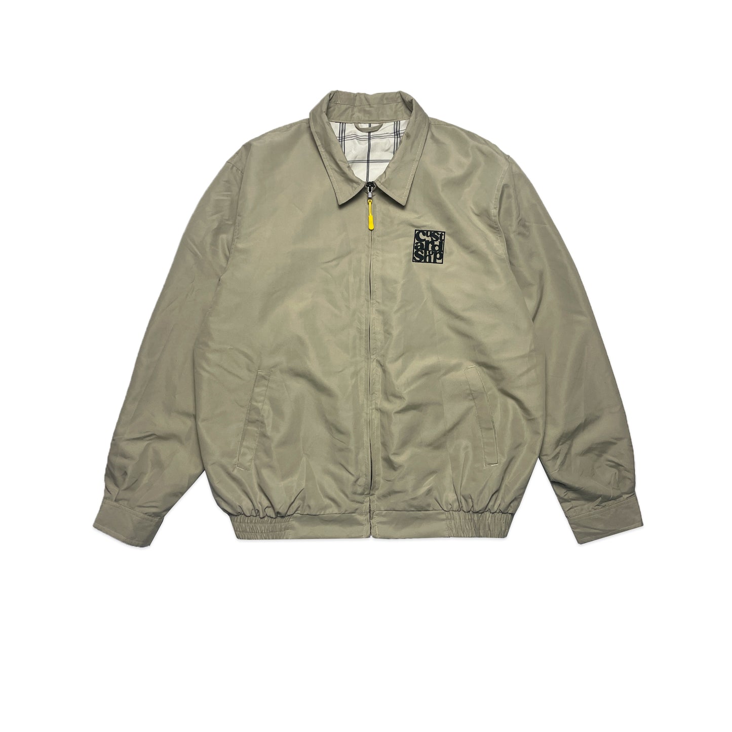 Custard Reclaimed Beige Bomber Jacket | Size Medium