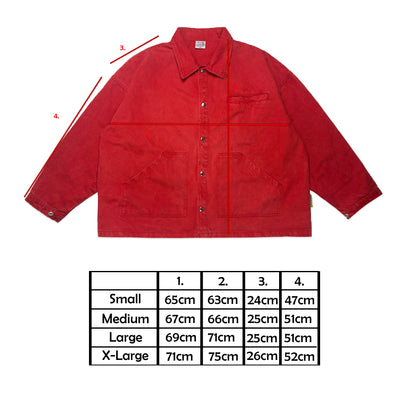 Berwick II Boxy Chore Jacket | Acid Wash Red (Live 15th May '26)