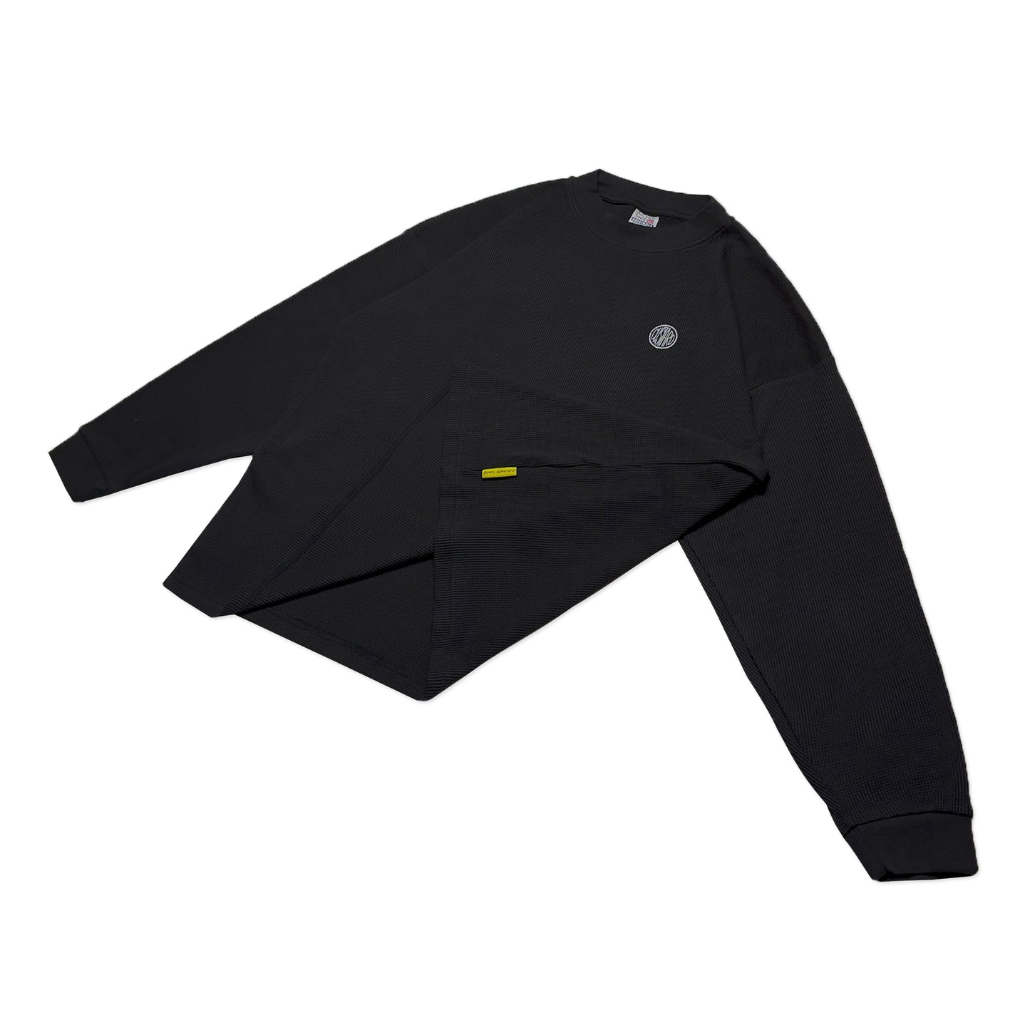 Waffle Acid House Long Sleeve T-Shirt | Black