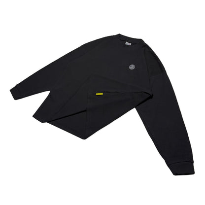 Waffle Acid House Long Sleeve T-Shirt | Black