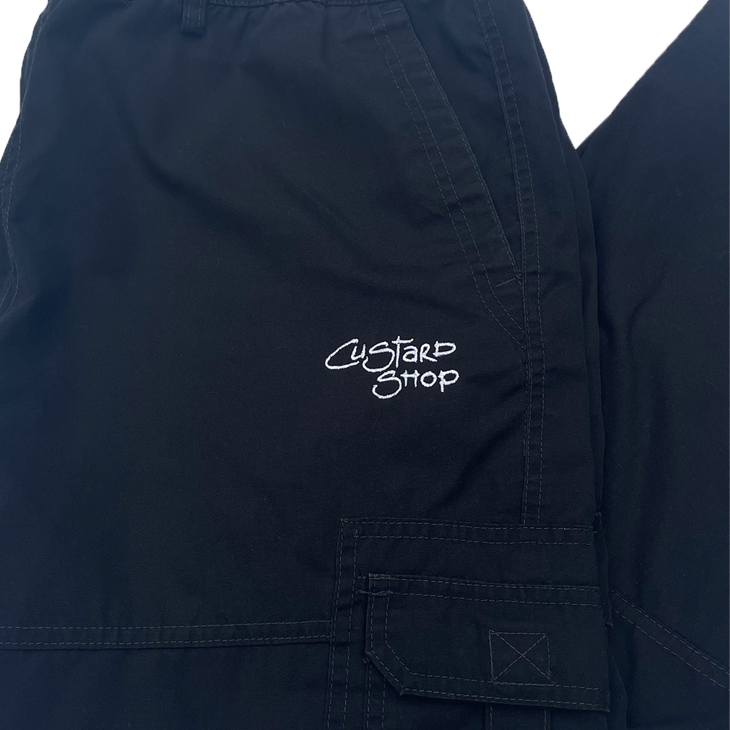Custard Reclaimed Black Cargo Trouser | Size XL