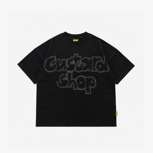 Heavyweight Graffiti Print T-Shirt | Black