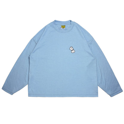 Waffle Boxy Embroidered T-Shirt | Blue