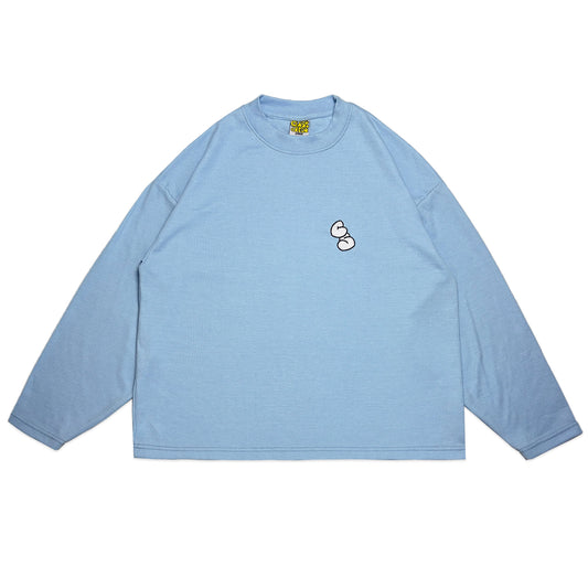 Waffle Boxy Embroidered T-Shirt | Blue