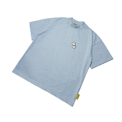 Lightweight Graffiti Embroidered T-Shirt | Blue