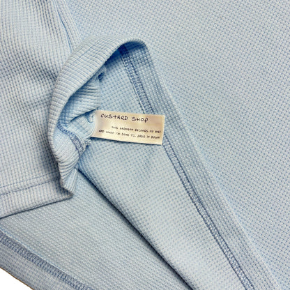 Waffle Boxy Embroidered T-Shirt | Blue