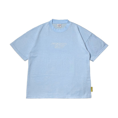 Heavyweight Block Print Boxy T-Shirt | Light Blue