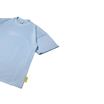 Heavyweight Block Print Boxy T-Shirt | Light Blue