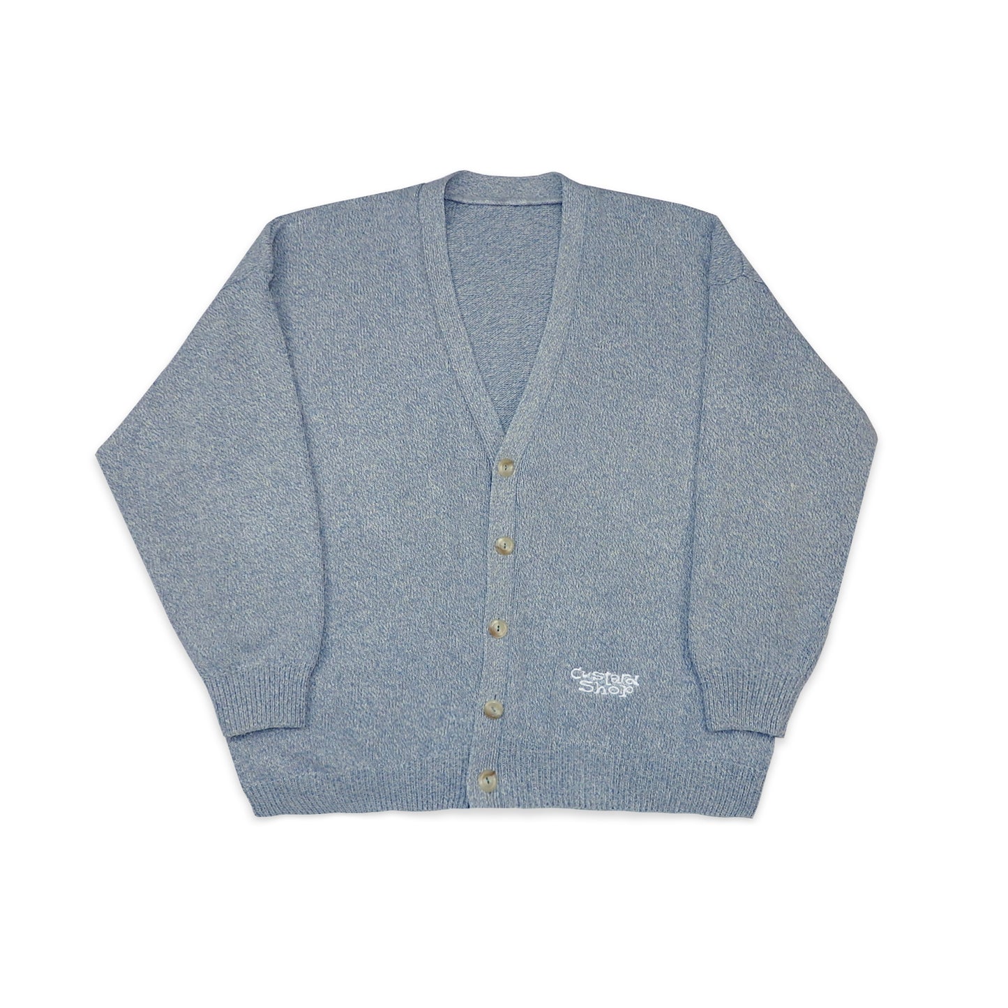 Custard Reclaimed Button Up Baby Blue Cardigan | Size Large