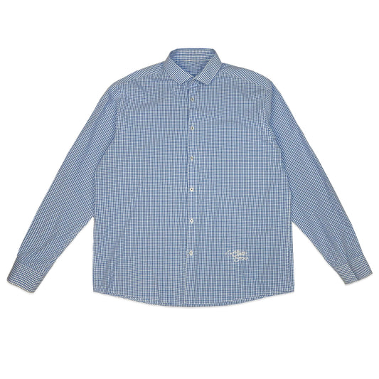 Custard Reclaimed Blue Check Shirt | Size Large