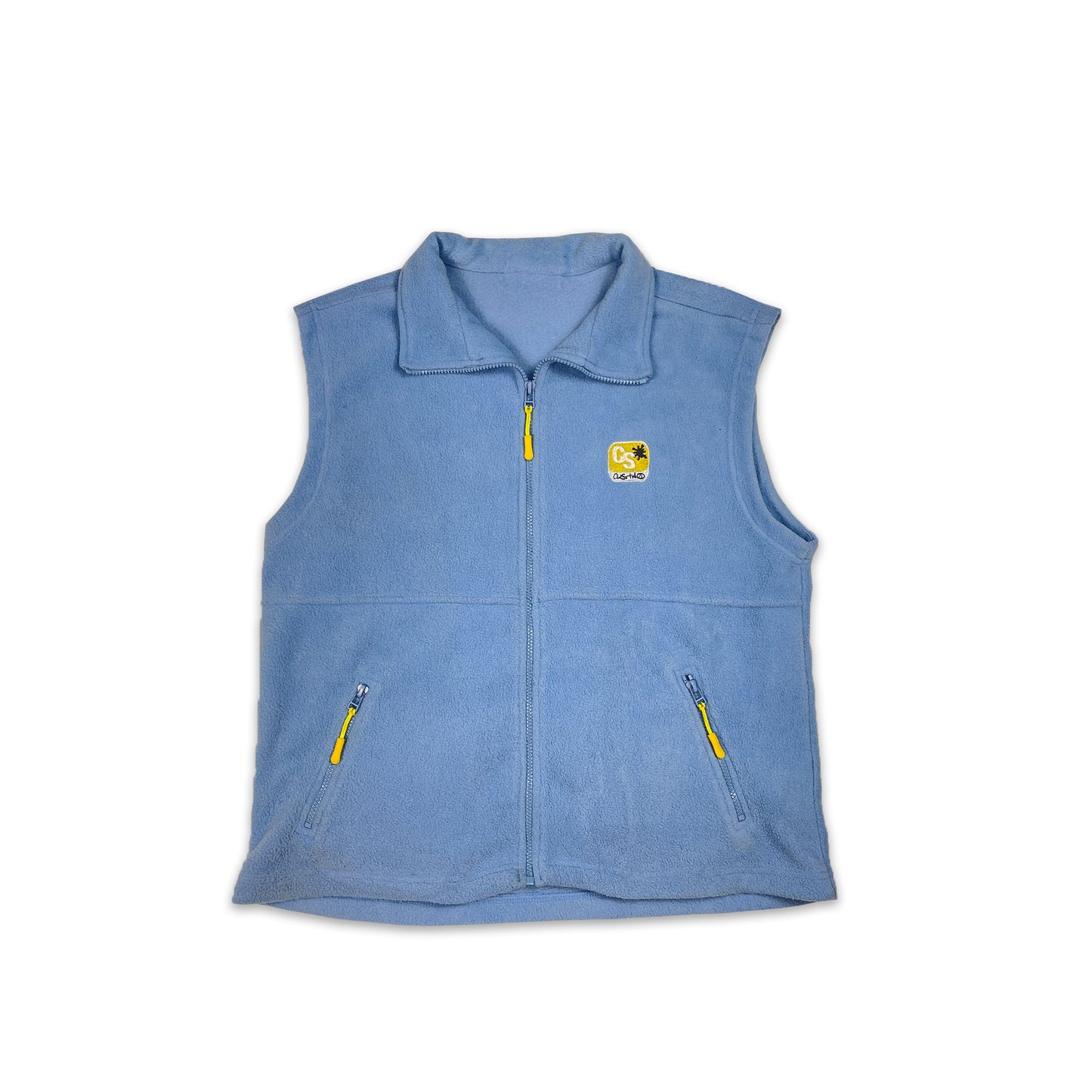 Custard Reclaimed Baby Blue Gilet Fleece | Size Large