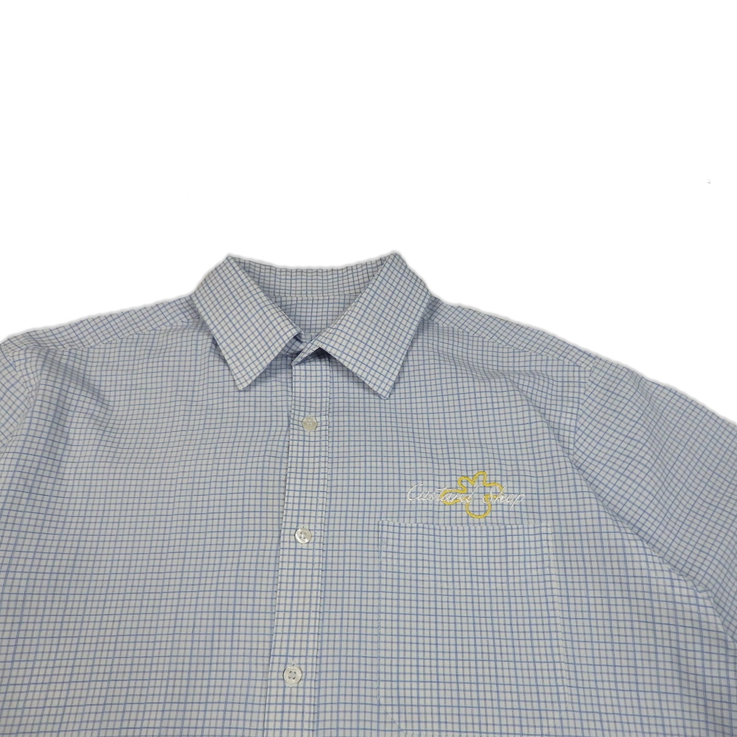 Custard Reclaimed Blue Check Shirt | Size Medium