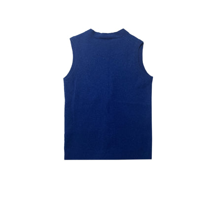 Custard Reclaimed Blue Cardigan Vest | Size Small