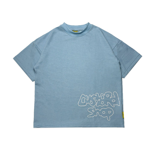 Heavyweight Liquid Print T-Shirt | Blue
