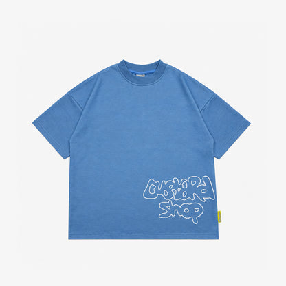 Heavyweight Liquid Print T-Shirt | Blue