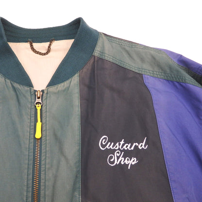 Custard Reclaimed Striped Bomber Jacket | Size Large