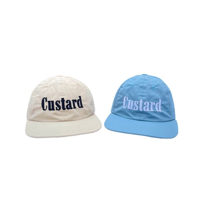 Nylon Beige Font 6 Panel Cap