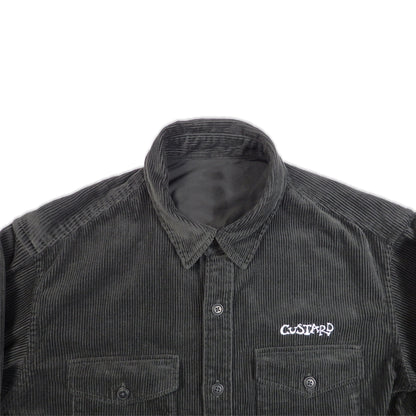 Custard Reclaimed Black Corduroy Overshirt | Size Medium