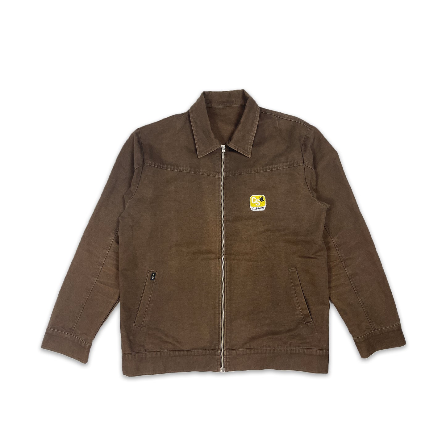 Custard Reclaimed Brown Full Zip Chore Jacket | Size Large