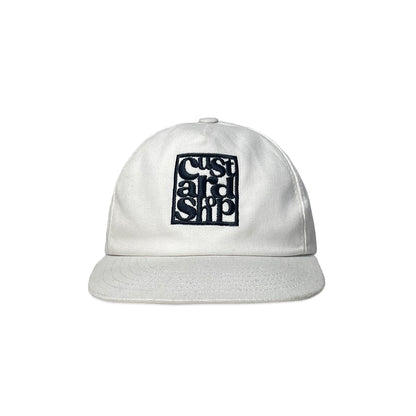 Canvas White 6 Panel Spellout Cap