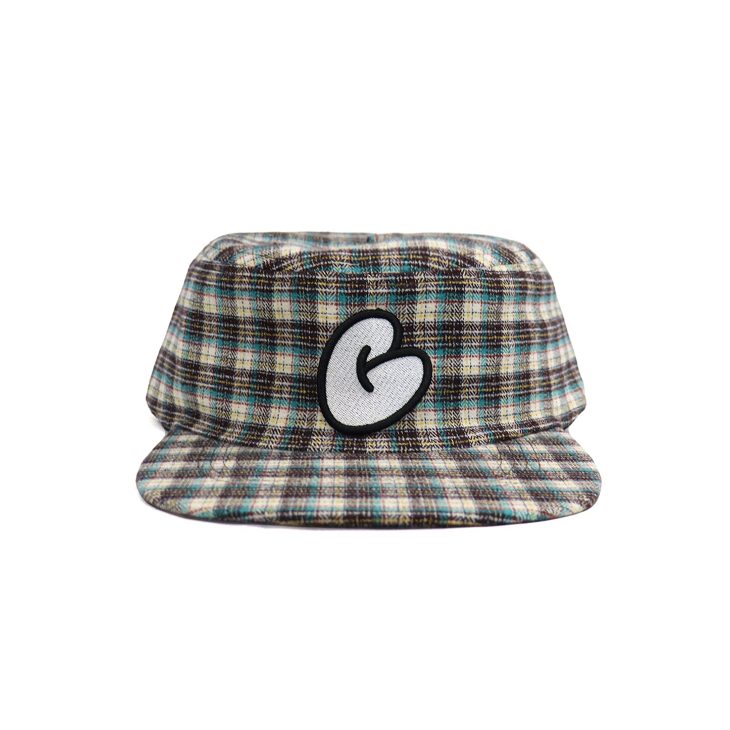 Plaid Cotton Pillbox Graffiti Adjustable Cap (Pre-order)