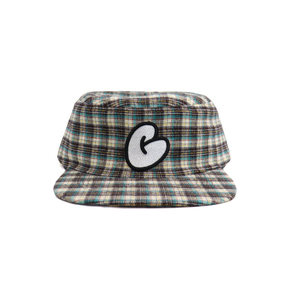 Plaid Cotton Pillbox Graffiti Adjustable Cap (Pre-order)