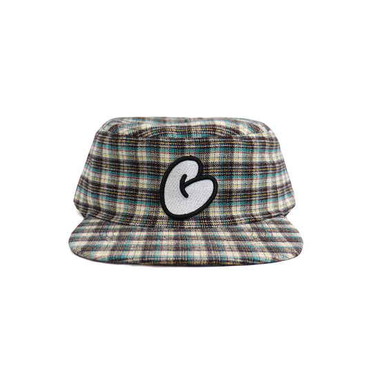 Plaid Cotton Pillbox Graffiti Adjustable Cap (Pre-order)