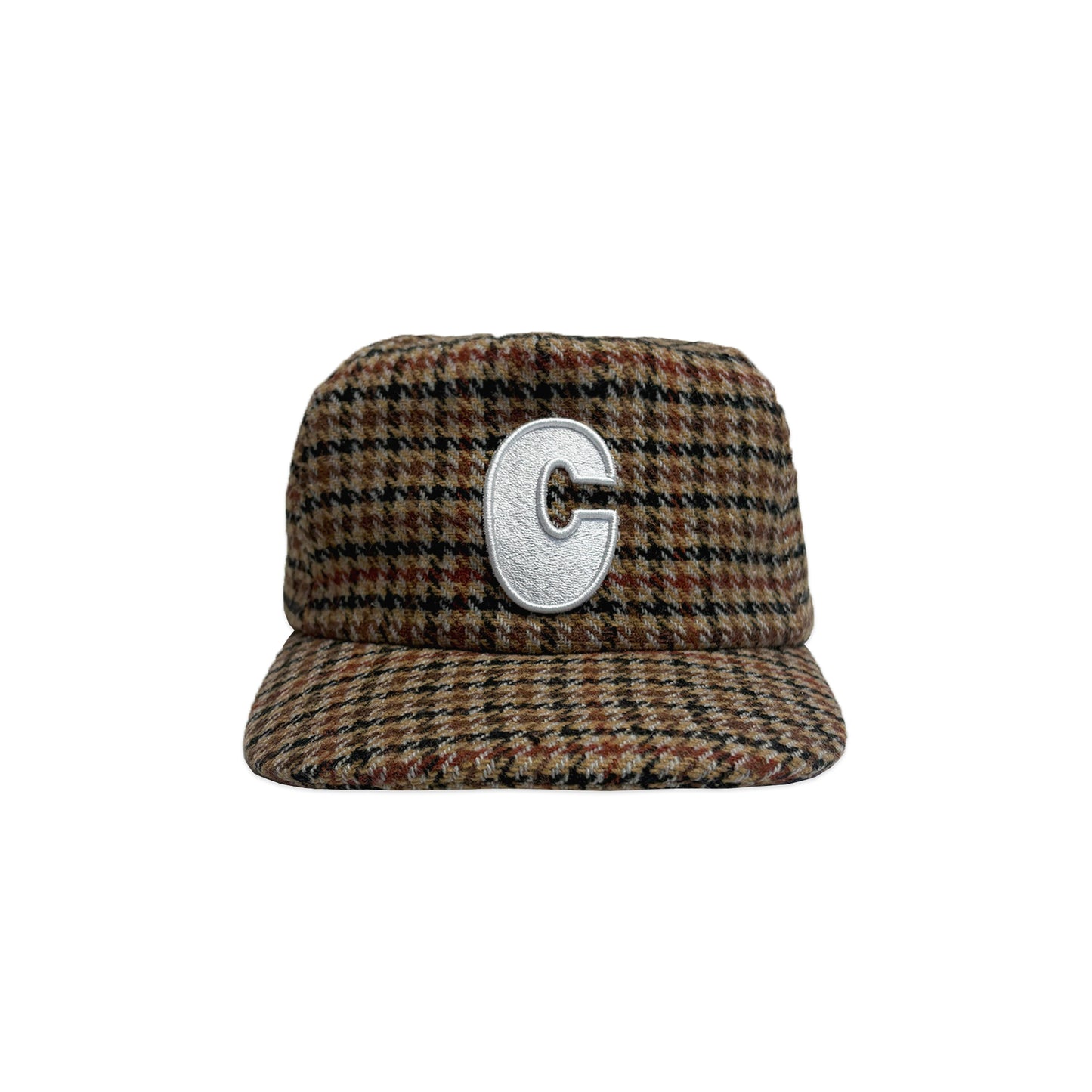 Houndstooth Wool 6 Panel Initial Cap