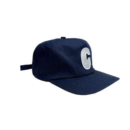 Navy Cotton 6 Panel Initial Cap