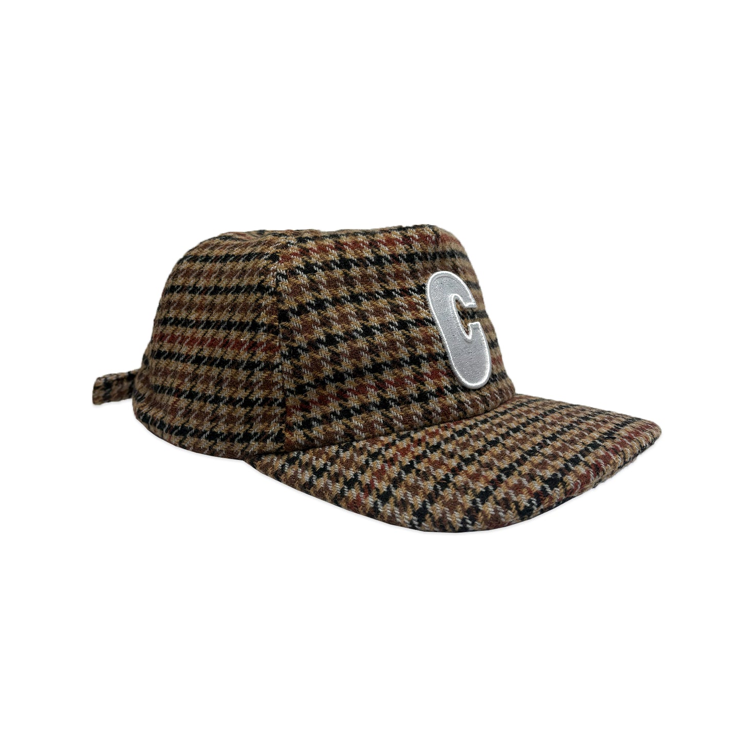 Houndstooth Wool 6 Panel Initial Cap