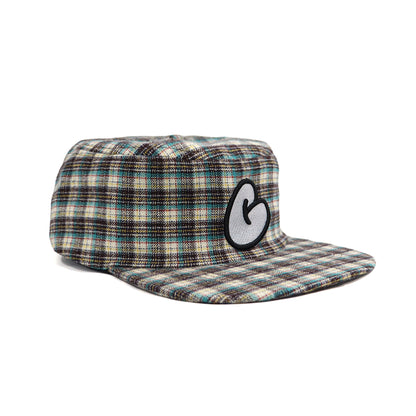Plaid Cotton Pillbox Graffiti Adjustable Cap (Pre-order)