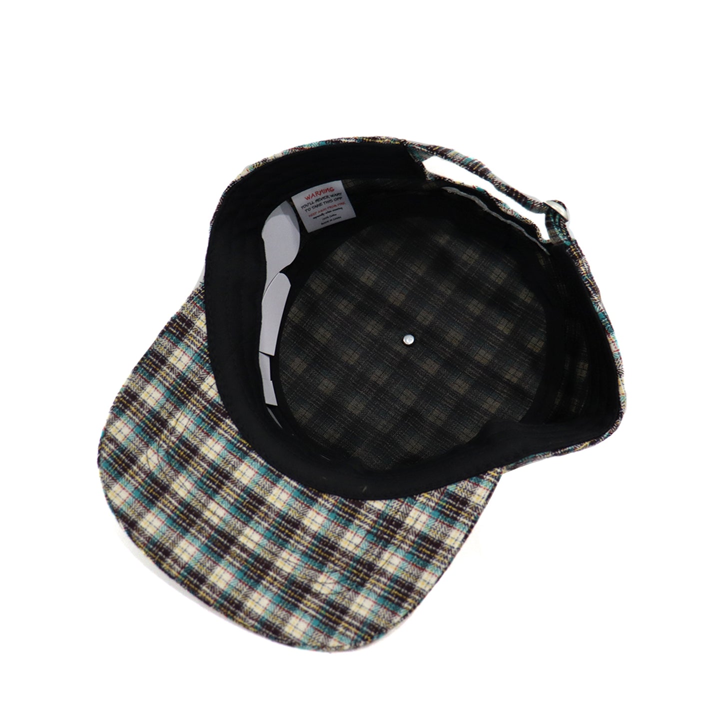 Plaid Cotton Pillbox Graffiti Adjustable Cap (Pre-order)