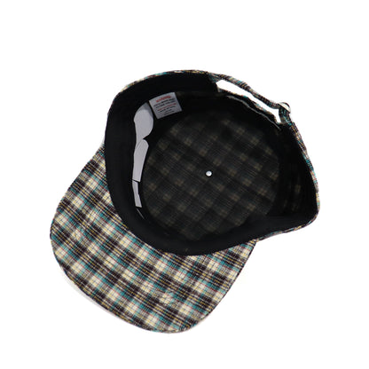 Plaid Cotton Pillbox Graffiti Adjustable Cap (Pre-order)