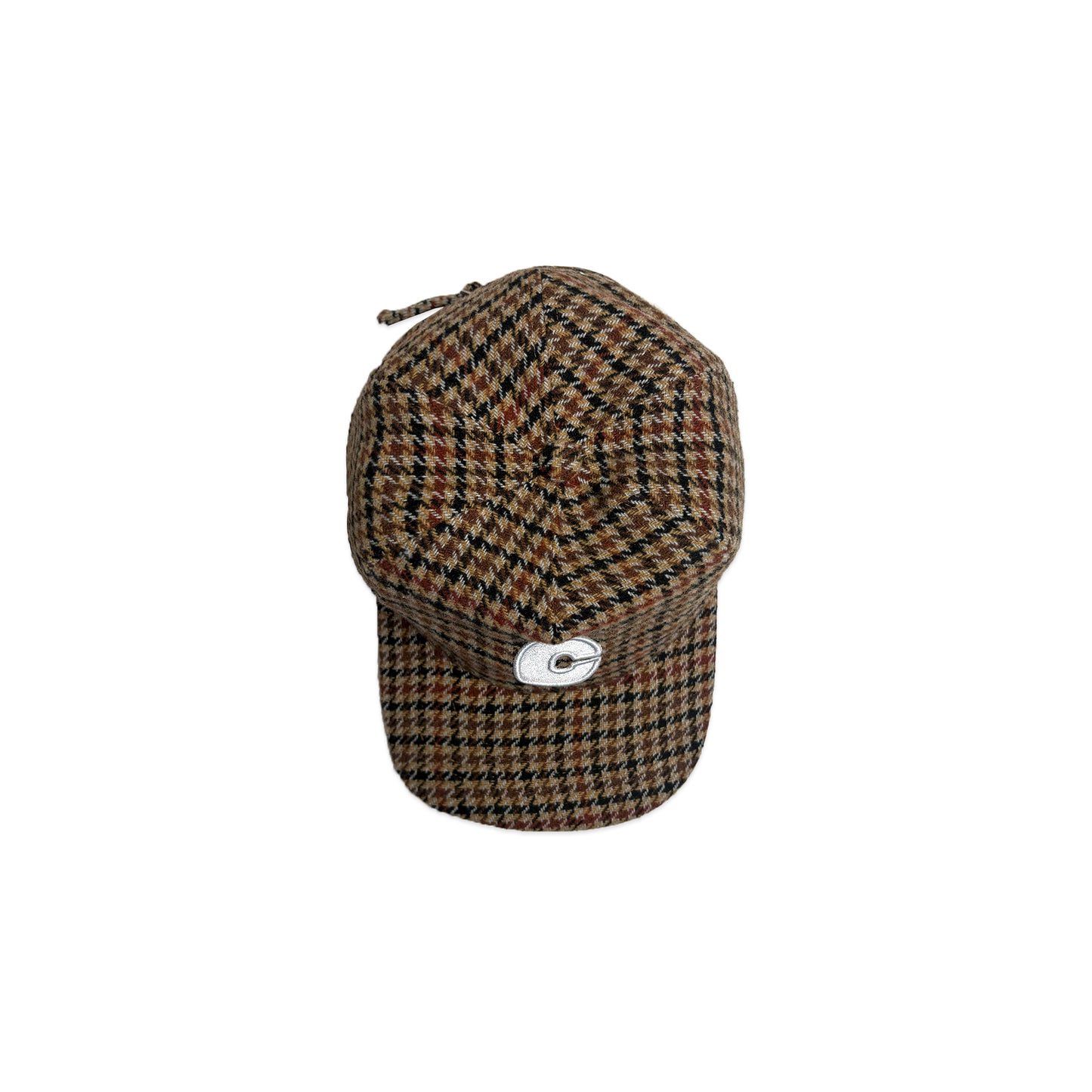 Houndstooth Wool 6 Panel Initial Cap