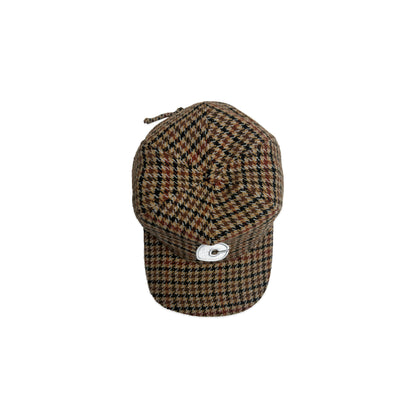 Houndstooth Wool 6 Panel Initial Cap