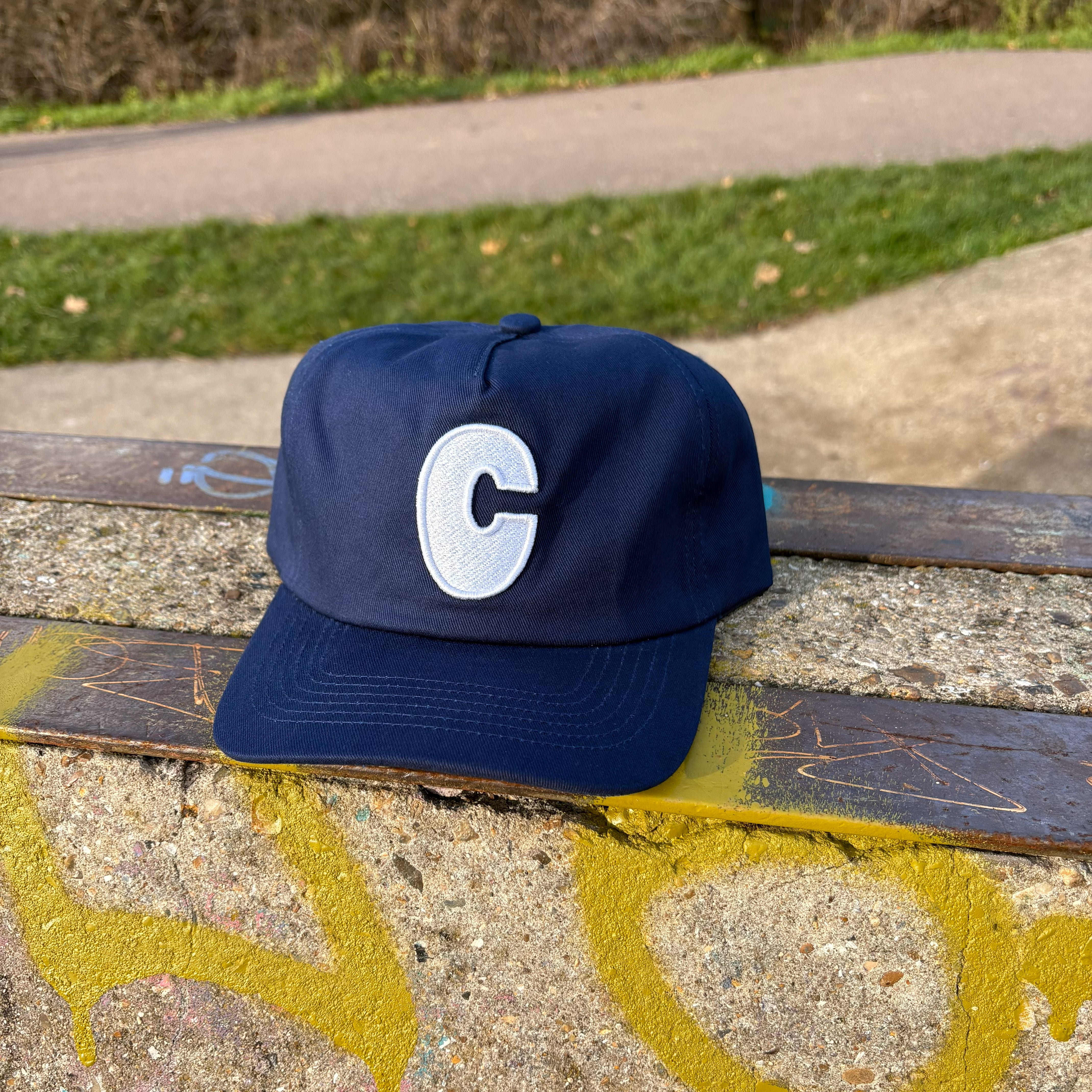 Navy Cotton 6 Panel Initial Cap – Custard Shop Official