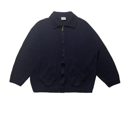 Custard Reclaimed Zip Heavy Knit Jumper | Size Large