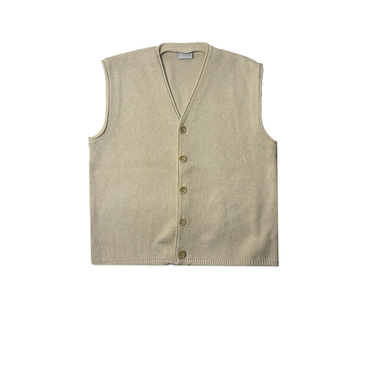 Custard Reclaimed Button Cardigan Gilet | Size Large