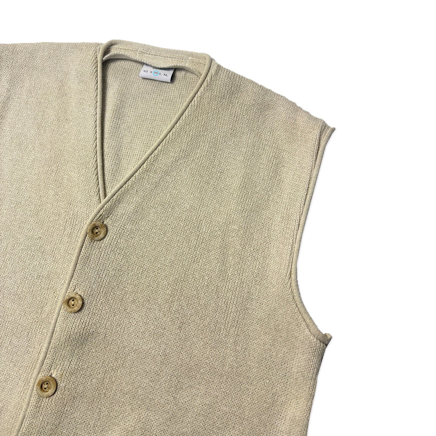 Custard Reclaimed Button Cardigan Gilet | Size Large