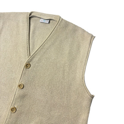 Custard Reclaimed Button Cardigan Gilet | Size Large