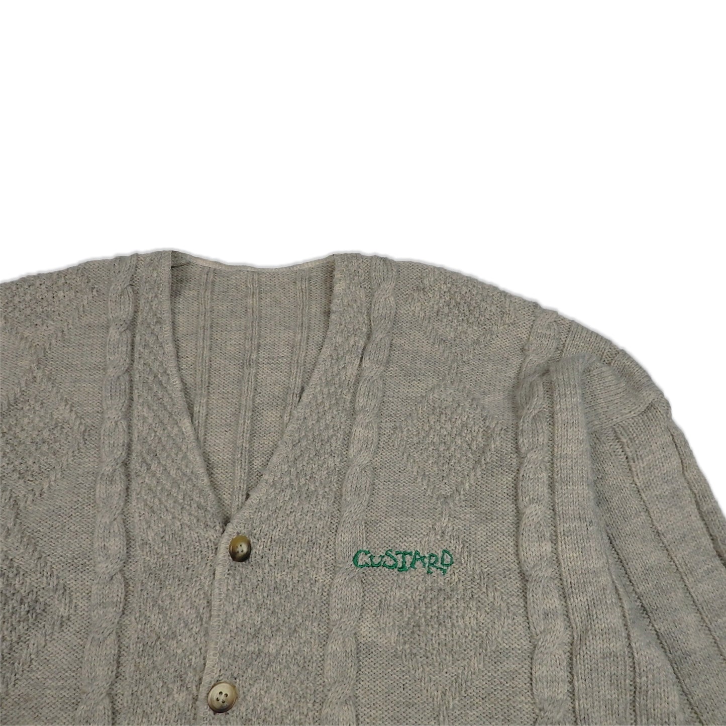 Custard Reclaimed Brown Button Cardigan | Size Large