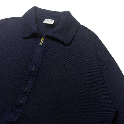 Custard Reclaimed Zip Heavy Knit Jumper | Size Large