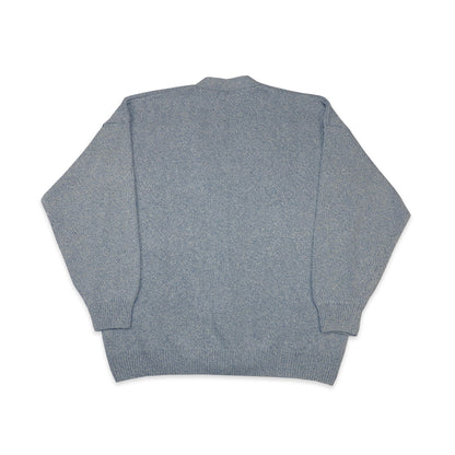 Custard Reclaimed Button Up Baby Blue Cardigan | Size Large