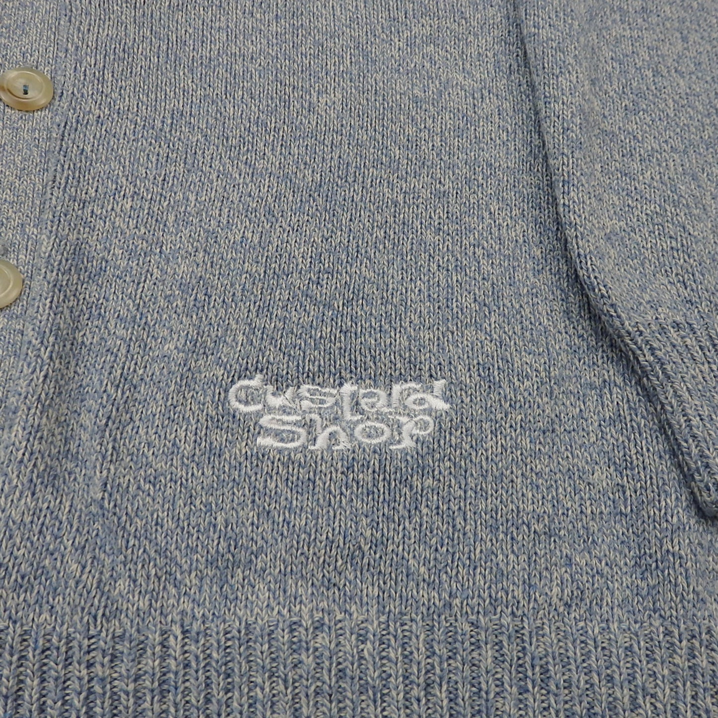 Custard Reclaimed Button Up Baby Blue Cardigan | Size Large