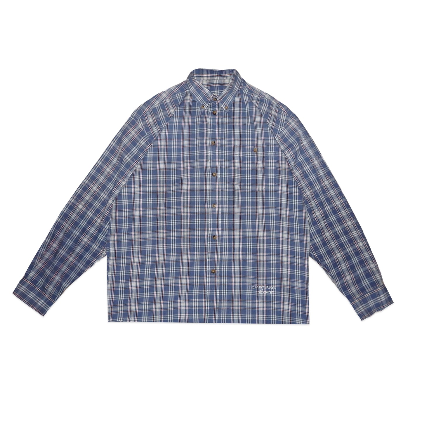 Custard Reclaimed Check Long Sleeve Shirt | Size Large