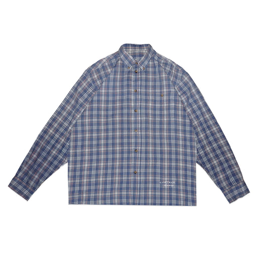 Custard Reclaimed Check Long Sleeve Shirt | Size Large