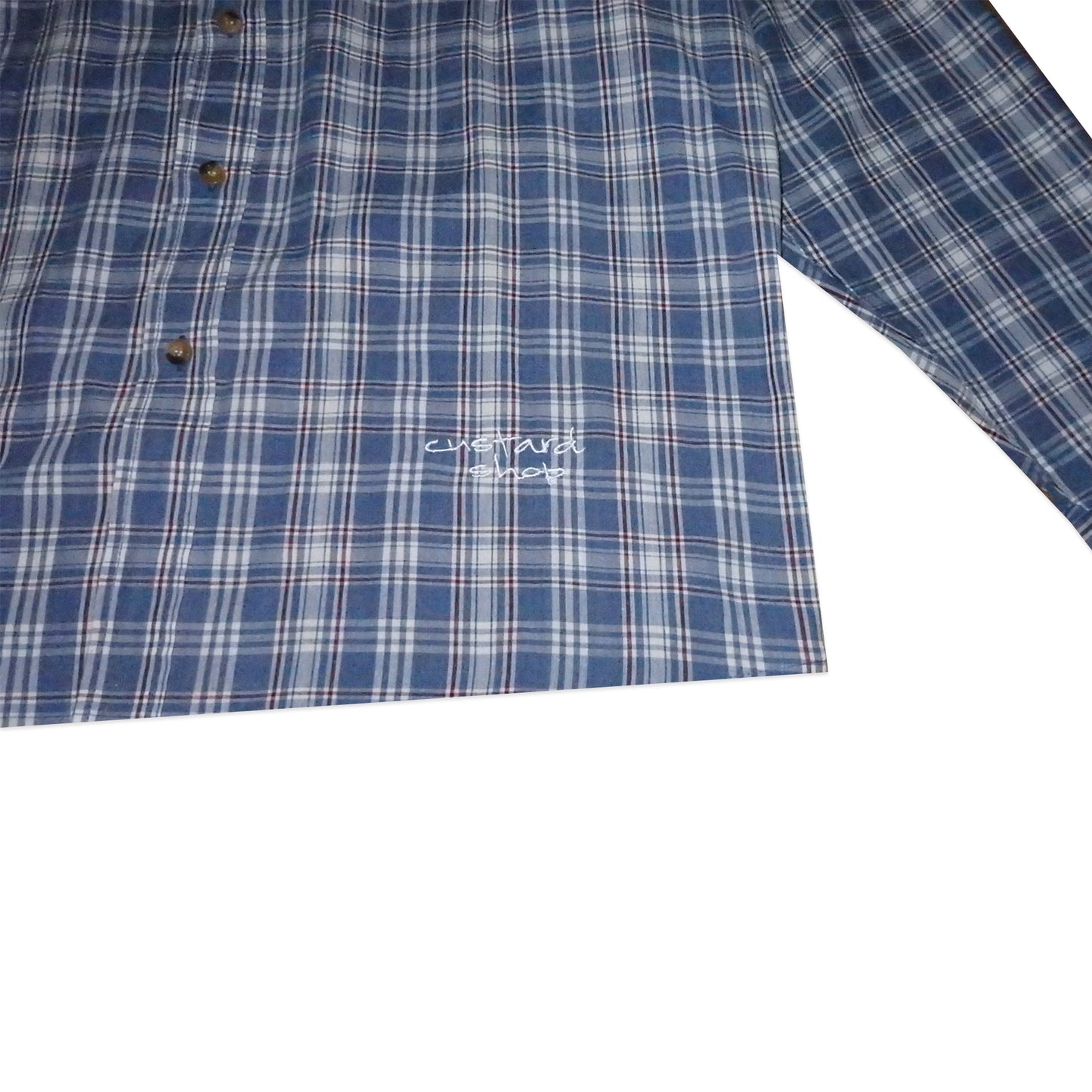 Custard Reclaimed Check Long Sleeve Shirt | Size Large