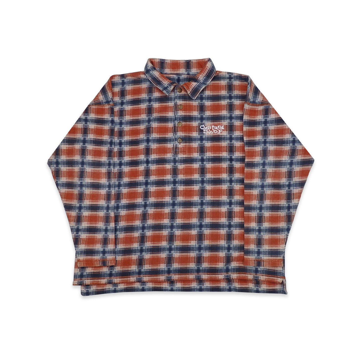 Custard Reclaimed Check Button-Up Shirt | Size Medium