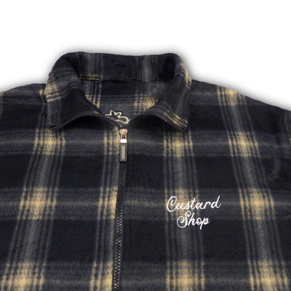 Custard Reclaimed Check Full-Zip Fleece | Size Large