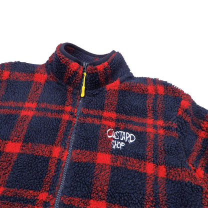 Custard Reclaimed Check Fleece | Size Large